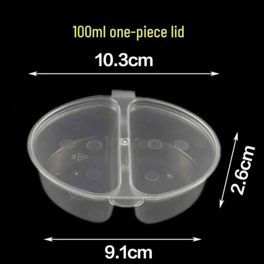 Disposable Plastic Sauce Cups with Lids - Small Chili Oil & Seasoning Container for Commercial Use.