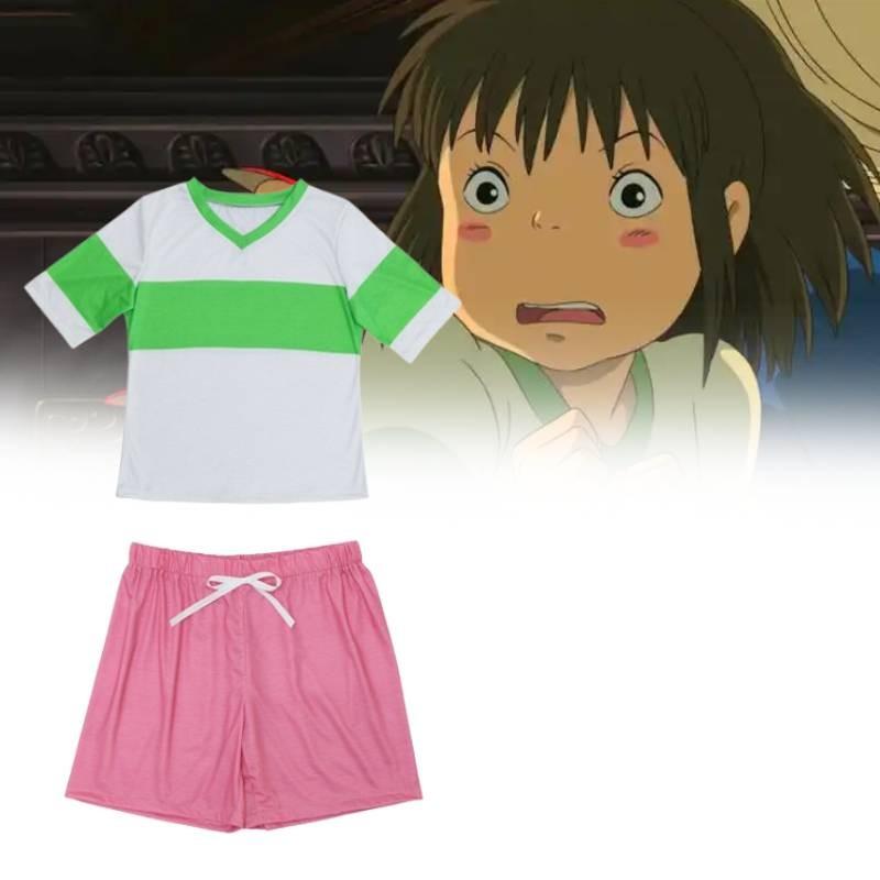 Ogino Spirited Away Chihiro Cosplay Costumes Set Halloween Performance Stage