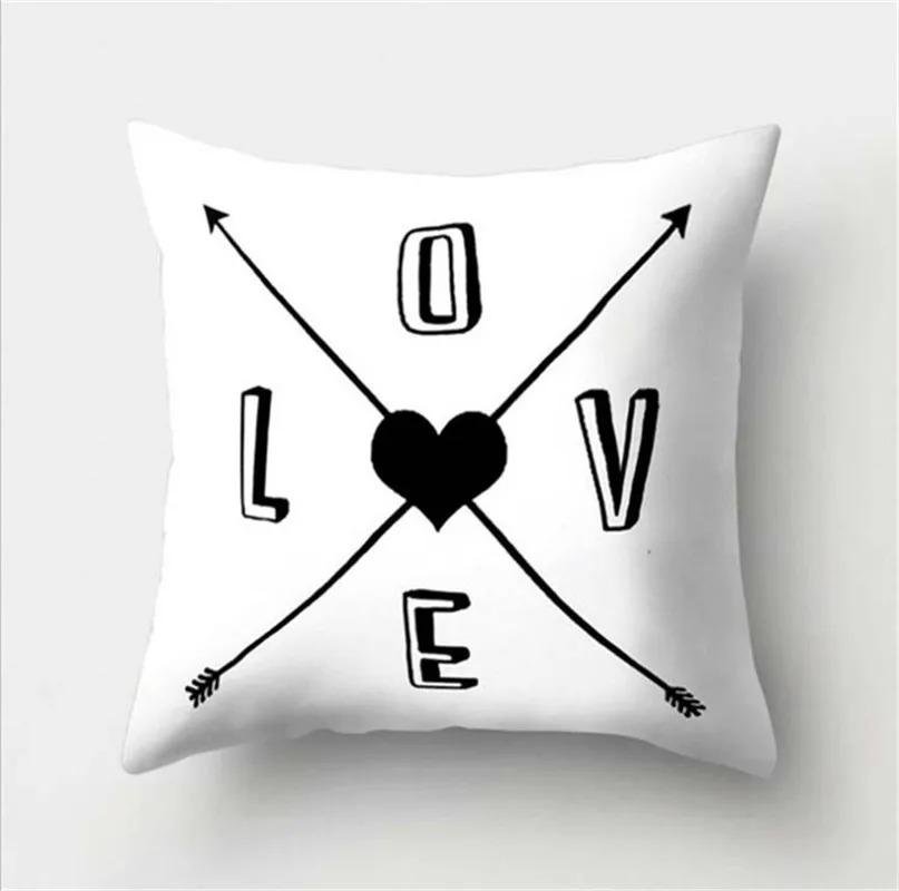 Alphabet Arrow Black and White Decorative Pillowcase Car Ornaments Office Living Room Sofa Home Pillowcase