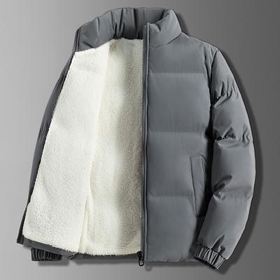 Kış Erkek Ceket Sonbahar Sıcak Polar Moda Kalın Pamuklu Dolgulu Ceketler Stand Yaka Rahat Montlar Rüzgar Geçirmez