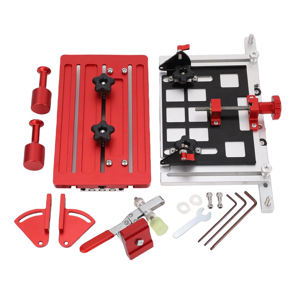 Adjustable Table Saw Vertical Push Handle Aluminum Alloy Woodworking Backer Backplate Clip for Various Size Boards