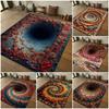 3D Optical Illusion Patterned Area Rug Artistic Spiral Floral Print Carpet Soft Floor Mat For Living Room Bedroom Home Decor
