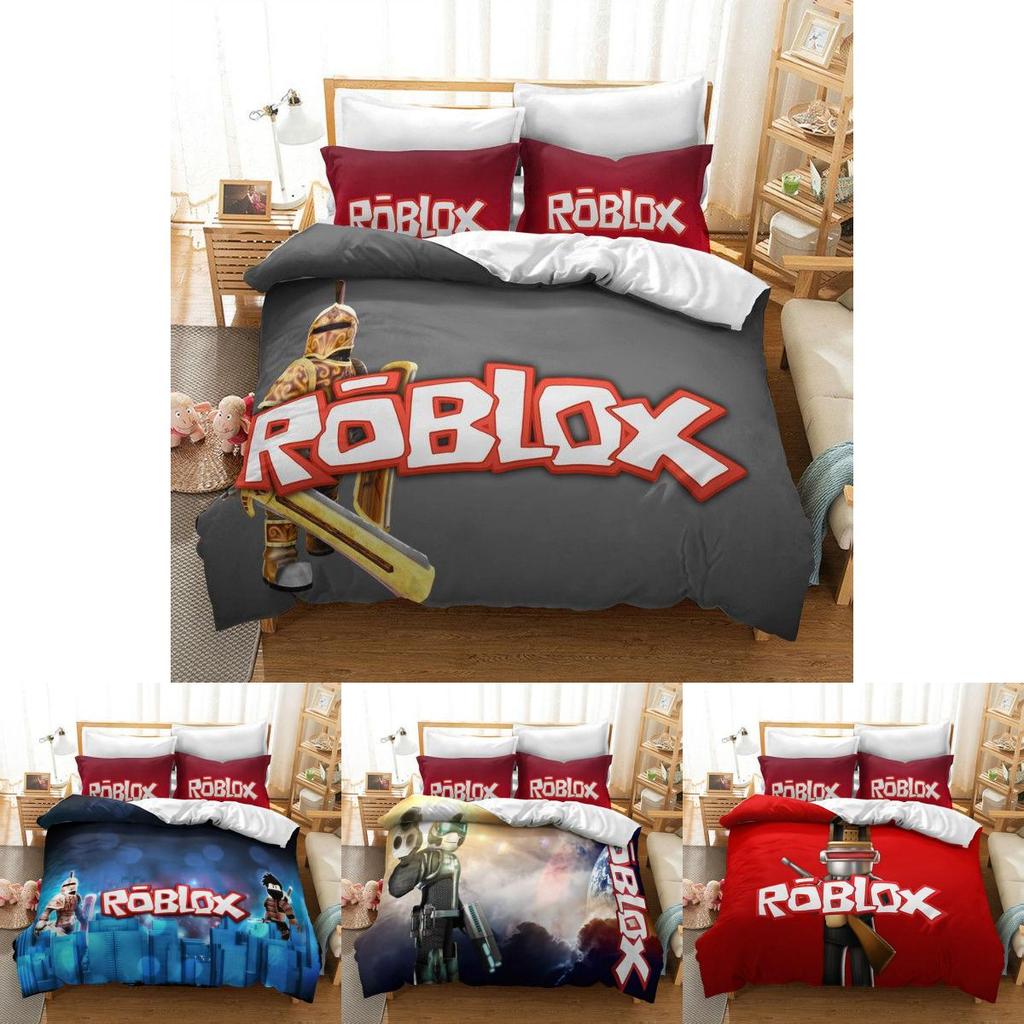 Conjunto de Cama Roblox Estiloso com Estampa 3D de Jogo Para Tamanhos King, Queen, Twin e Full