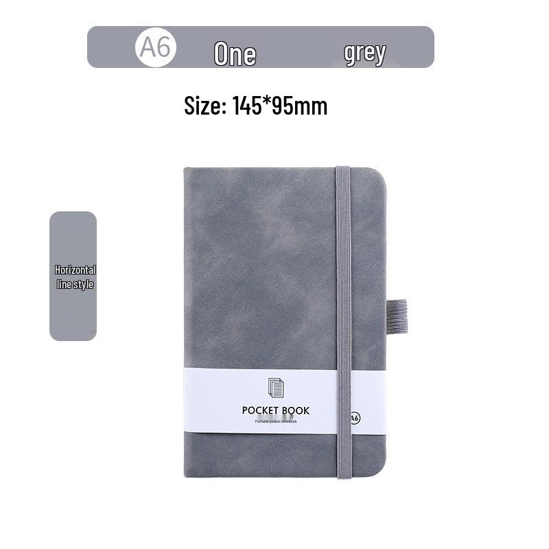 A7 Färgade Elastiska Band Fickanteckningsbok - Studentminnesbok med Läderomslag med Hudkänsla