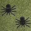 2 DECORATIVE PVC SPIDERS 10CM BLACK