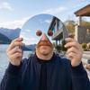 Acrylic Mirror Mask Photo Prop, Visual Illusion Face Mask with Eye Holes, Round Head-Worn Mirror Mask, Costume Accessories for Parties