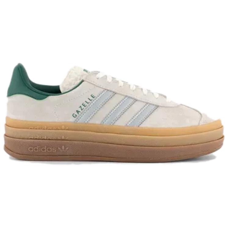 adidas  Gazelle Bold Off White Silver Metallic Green Women Sneakers Cream Collegiate-Green JI0328