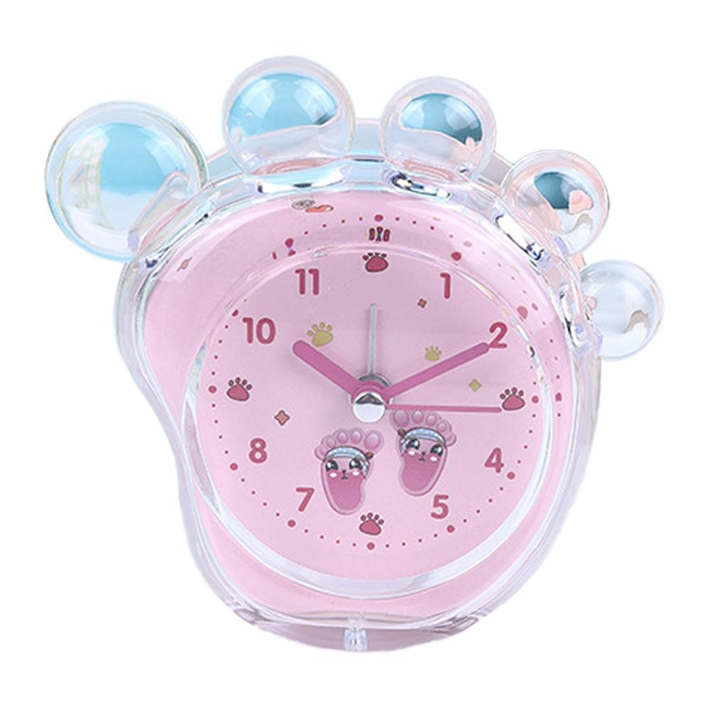Foot Shaped Alarm Clock Cute Cartoon Crystal Jelly Color DIY Children Alarm Clock for Bedroom Green