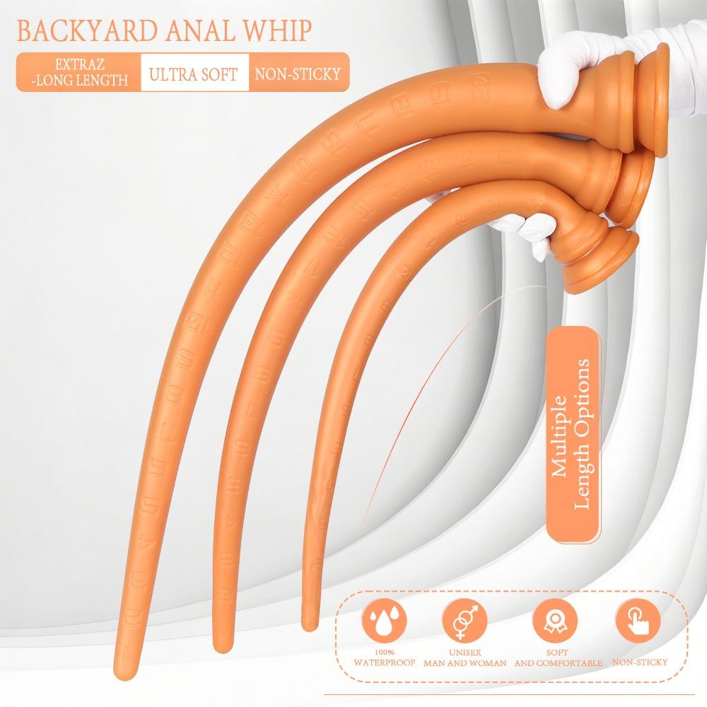 Extra Long Silicone Tail Anal Plug with Scale Flexible Safety Soft Silicone Backside Relax Toy Adult Use