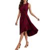 Solid Color Round Neck Sleeveless Pullover Midi Dress For Women Casual Commuting