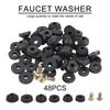 48PCS Plumbing Faucet Seal Washer O-ring Rubber Faucet Washer Assortment with Screws Flat Beveled for Repairing Faucet Leak