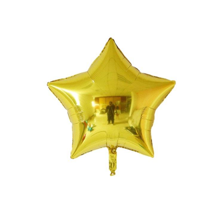 18-Inch Light Plate Monochrome Five-Pointed Star Aluminum Film Balloon, Festival Party Birthday Decoration Arrangement Star Aluminum Foil Balloon