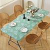 4Ft/6Ft Rectangle Vinyl Picnic Table Cloth Waterproof Elastic Fitted Table Covers Outdoor Table Cover for Camping Dining Indoor
