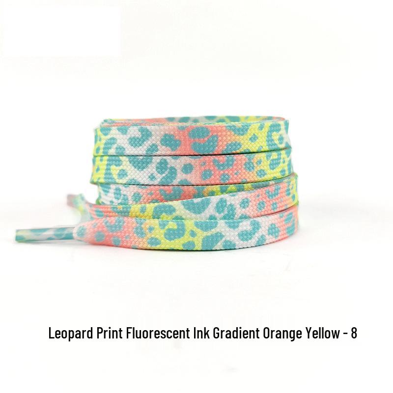 Fluorescent Leopard Tie-Dye Shoelaces for AJ1, AF1, Canvas Unisex Shoes