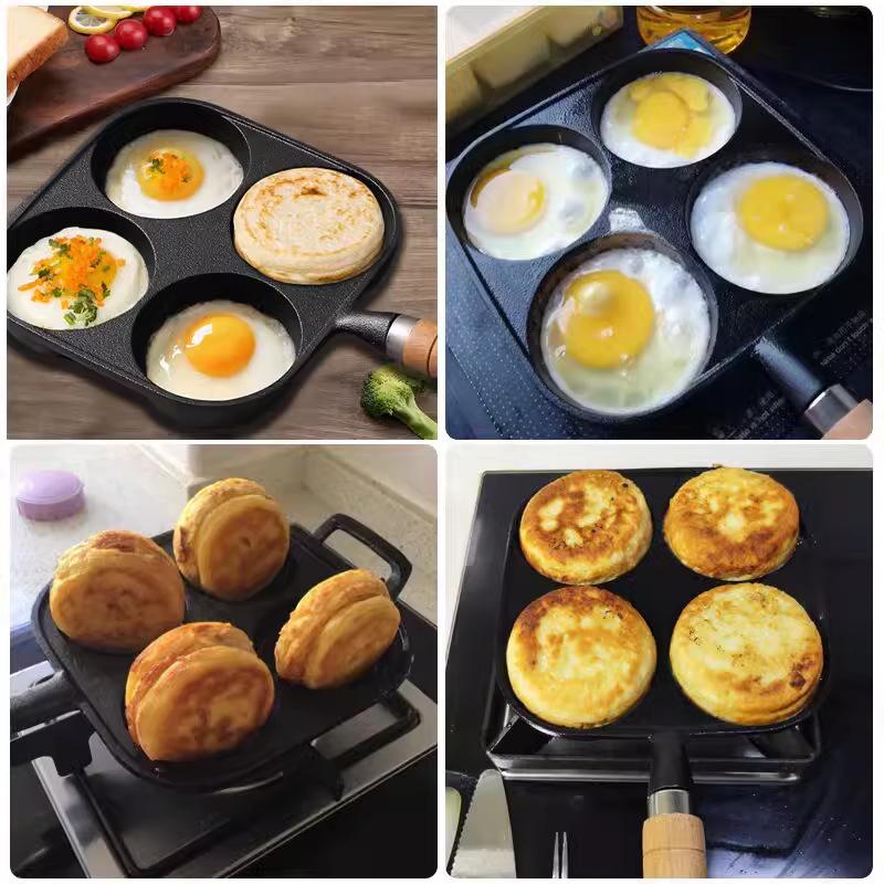 Deep Cast Iron Non-Stick Egg Burger and Dumpling Pan