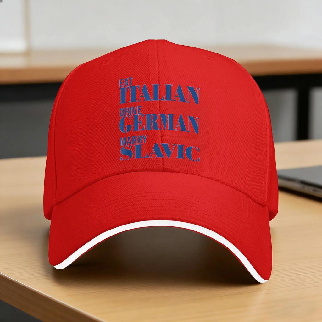 Eat Italian Drive GerUnisex Marry Slavic Funny Quote Sun Baseball Cap Spring FeUnisex Unisex Custom Logo Hip Hop Hats Wholesale