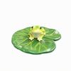 Frog on Lotus Leaf Ornament Glossy for Aquarium Display