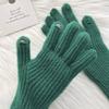 Warm Knitted Acrylic Fingerless Gloves Women Winter Touchscreen Compatible Solid Color Korean Style