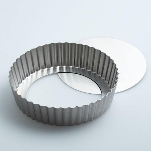 Suncraft Quiche Pan with Removable Bottom, 18cm, Made in Japan, Stainless Steel, for Pastry and Confectionery, PP-695, Silver