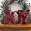 Christmas Joy Table Decoration Mantel Fireplaces Table Letter Sign Wood Decorations for Study Bedroom Living Room