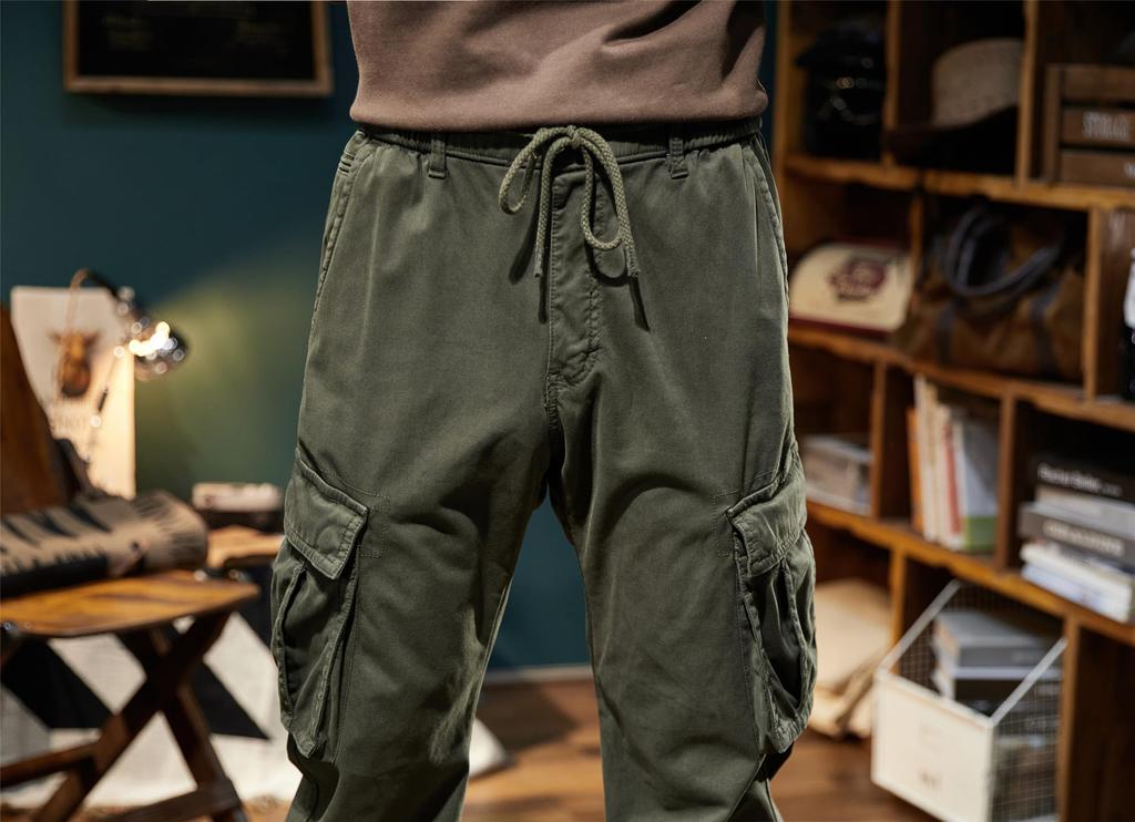 Cargo brushed jogger winter work cold thermal military work slim casual chino large size 34 army groove lining boa [YUSHOW] pants, lining, men's