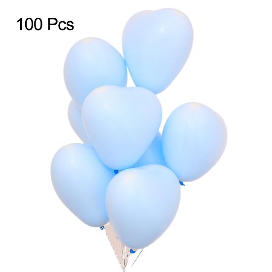 100 Pcs Birthday Party Balloons Solid Color Heart Shape Flexible High Elasticity Emulsion Create Atmosphere Bridal Shower Multi Colors Party Decor
