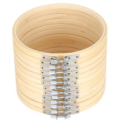 12 Τεμ. Κρίκοι Κεντήματος από Μπαμπού Ρυθμιζόμενο Πλαίσιο Σταυροβελονιάς Κύκλος Εργαλεία Κλιπ Ραψίματος