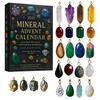 2025 Mineral Advent Calendar 24 Days Acrylic Ornaments Christmas Countdown Decor for Tree Display Unique Gift for Rock Collectors