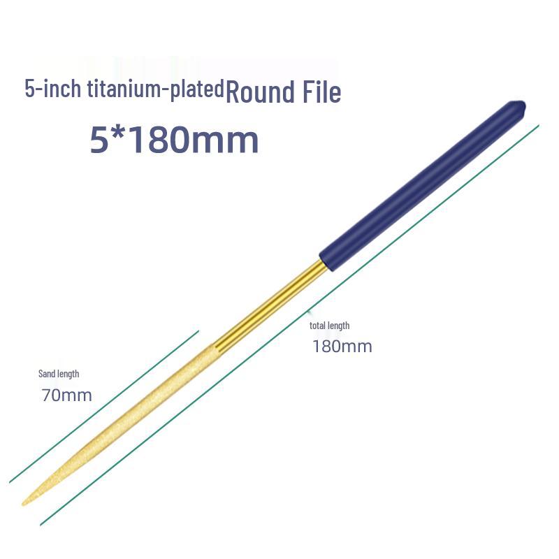 Sada diamantových pilníků Lionwei s titanovým povlakem - 3", 4", 5" Různé ploché, malé a trojúhelníkové pilníky pro broušení slitin.