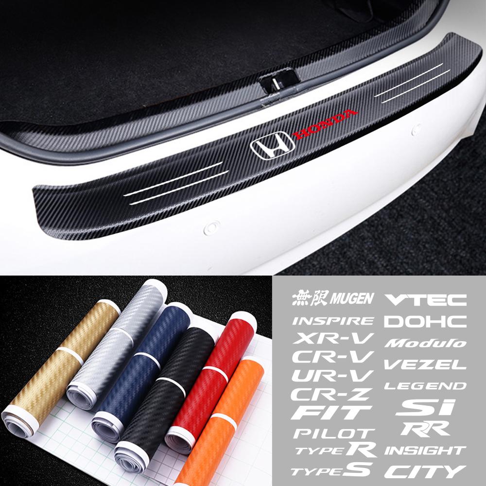 Car Rear Bumper Trunk Carbon Fiber Protective Sticker Anti-scratch Protective Film For Honda Civic Jazz Accord Vezel Insight