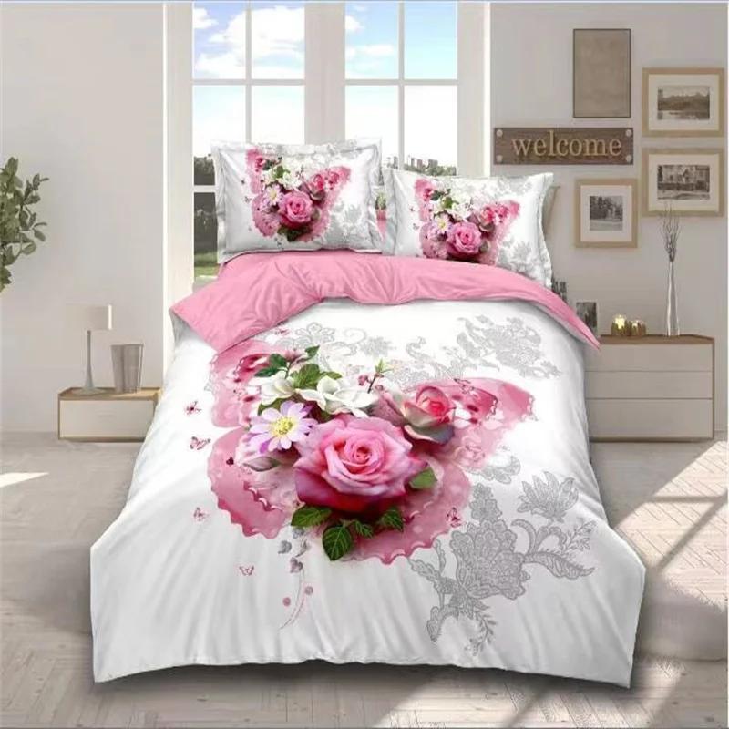 Bedding Set Luxury Flower Dobby Winter Duvet Cover Set 3d Bed For Girls 100% Polyester Pillowcases Duvet Cover 8F