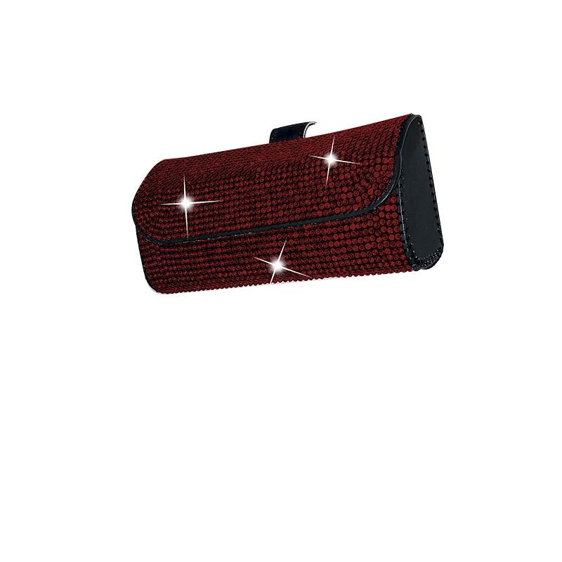 Kristall Auto Sonnenbrillenhalter Etui Getränkehalter Auto Sonnenbrillenbox Clip Strass Auto Bling Zubehör für Damen