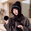 Winter new thickened warm and cold-proof rabbit hair wool hat women's hairball ear protection small face versatile knitted hat