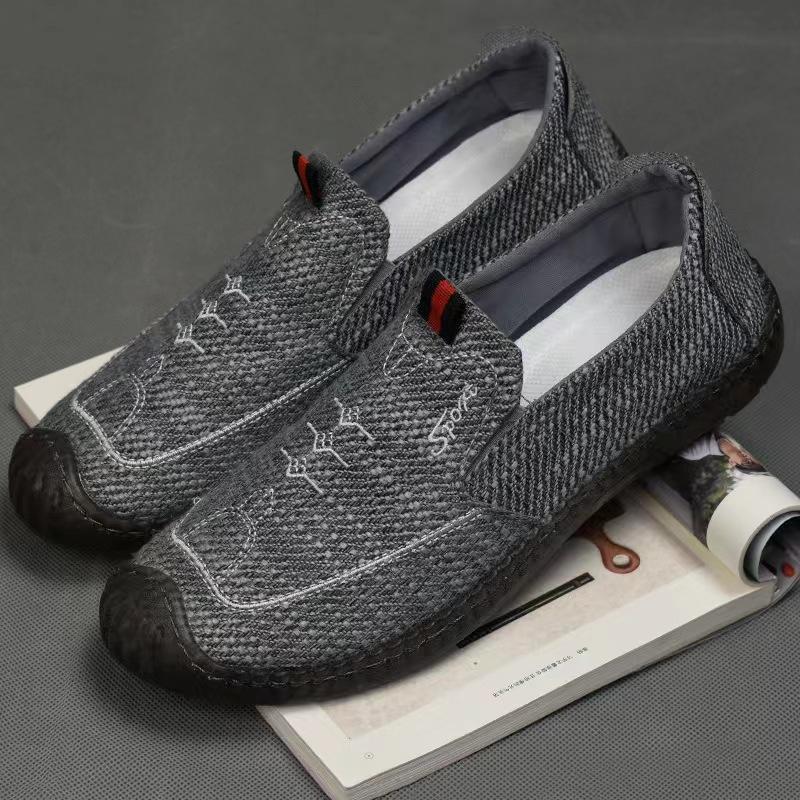 

Stall men s shoes summer new linen surface hollow breathable casual shoes comfortable versatile outdoor travel lazy shoes 45 серый