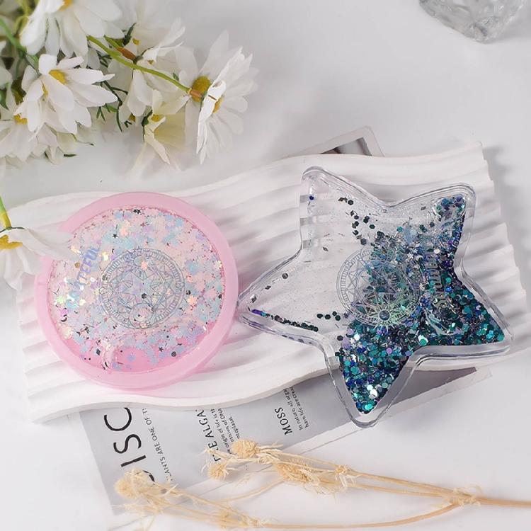 Heart Round-Star Silicone Resin Mold Coaster Shaker Epoxy Molds Quicksand