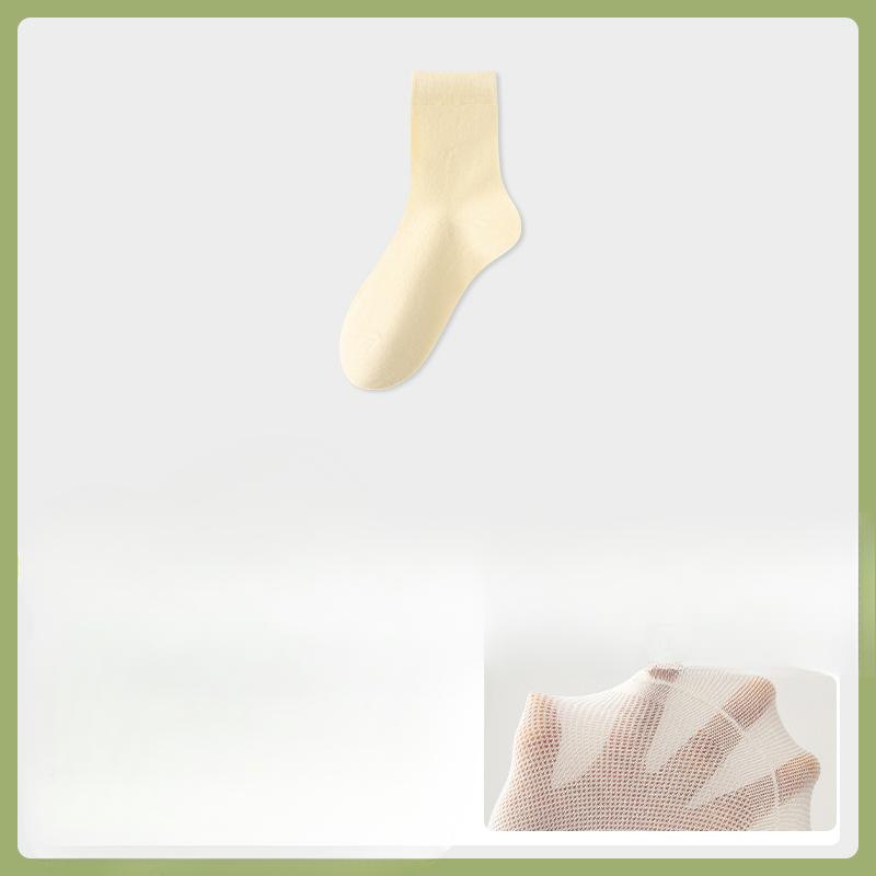 

Женские летние тонкие однотонные спортивные влагоотводящие дышащие бесшовные хлопковые носки 1 pair светло-желтого