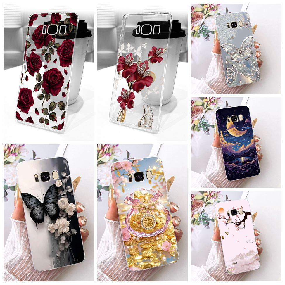 Clear For Samsung Galaxy S8 Plus SM-G955F Cover For Samsung S8+ Case Luxury Crown A-Z Letters 2D Flat Pattern Soft Phone Case