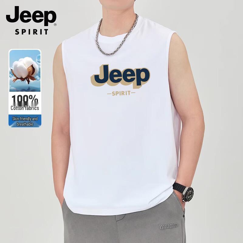 Мужская хлопковая майка JEEP SPIRIT с принтом, свободного кроя M