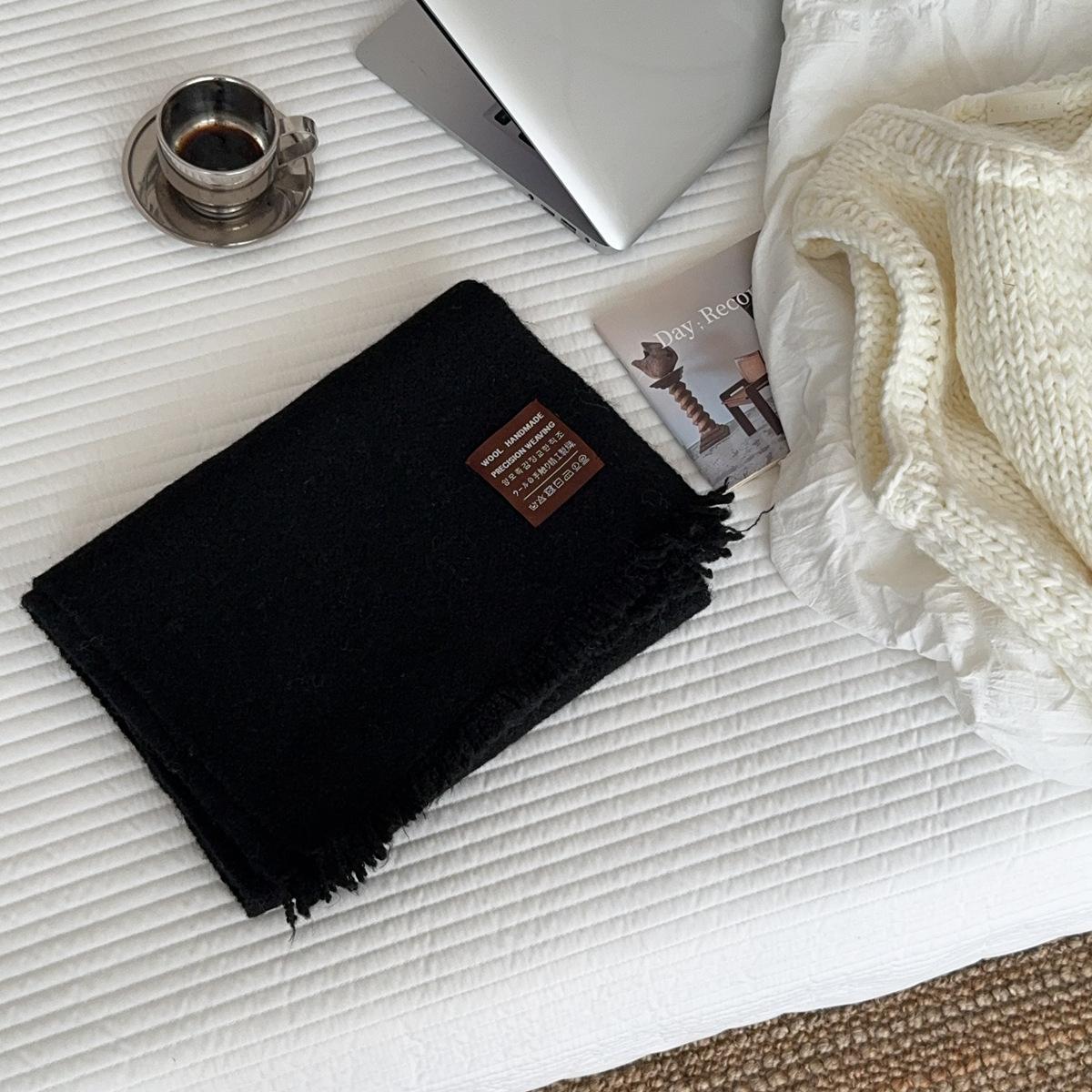 

Однотонный искусственный кашемировый шарф для женщин, подходит для зимы, подходит для пар, двойного назначения, теплый, длинный, толстый 180*30cm