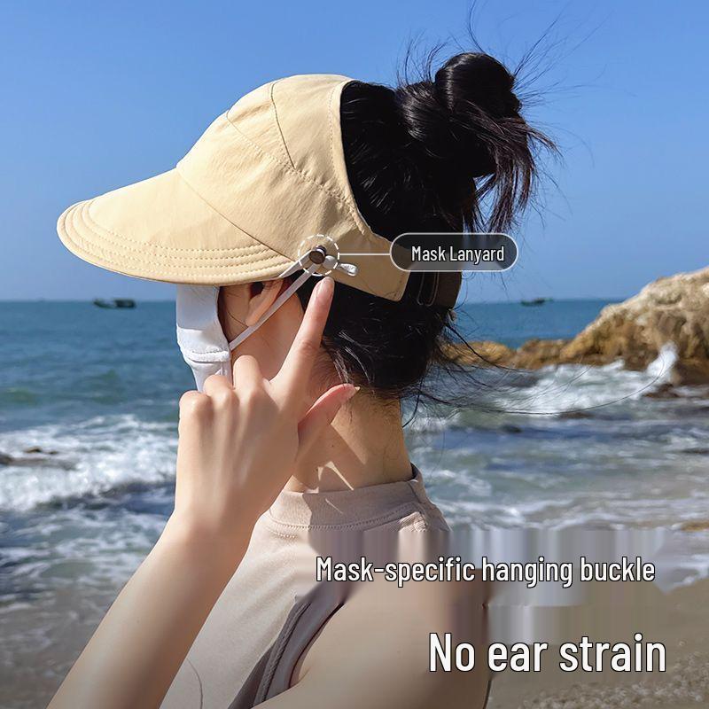 Damski kapelusz przeciwsłoneczny na całą twarz na lato: Oddychający, Chroniący przed promieniowaniem UV, Ochrona szyi, Uczucie chłodu do jazdy na rowerze na świeżym powietrzu.