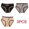 1/3 PCS Women's Cotton Mid Waist Alphabet Solid Color Panties Breathable Summer Breifs Underpants
