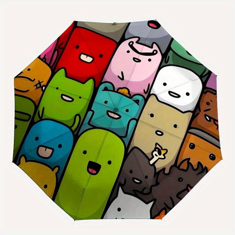 

1pc Cute Creatures Automatic Open/Close Umbrella, Umbrella with cartoon Design, Portable Compact Umbrella for Men & Women, Good Holiday Gift