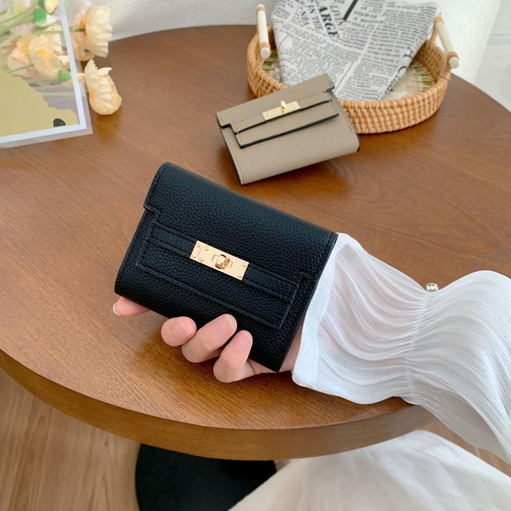 Women's wallet ins women's small wallet women's high-end, small folding short clutch wallet