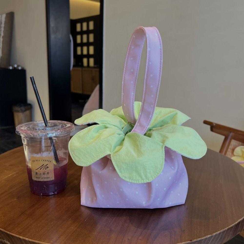 Bundle Pocket Flower Drawstring Crossbody Bag Korean Style Flower Handbag  Women