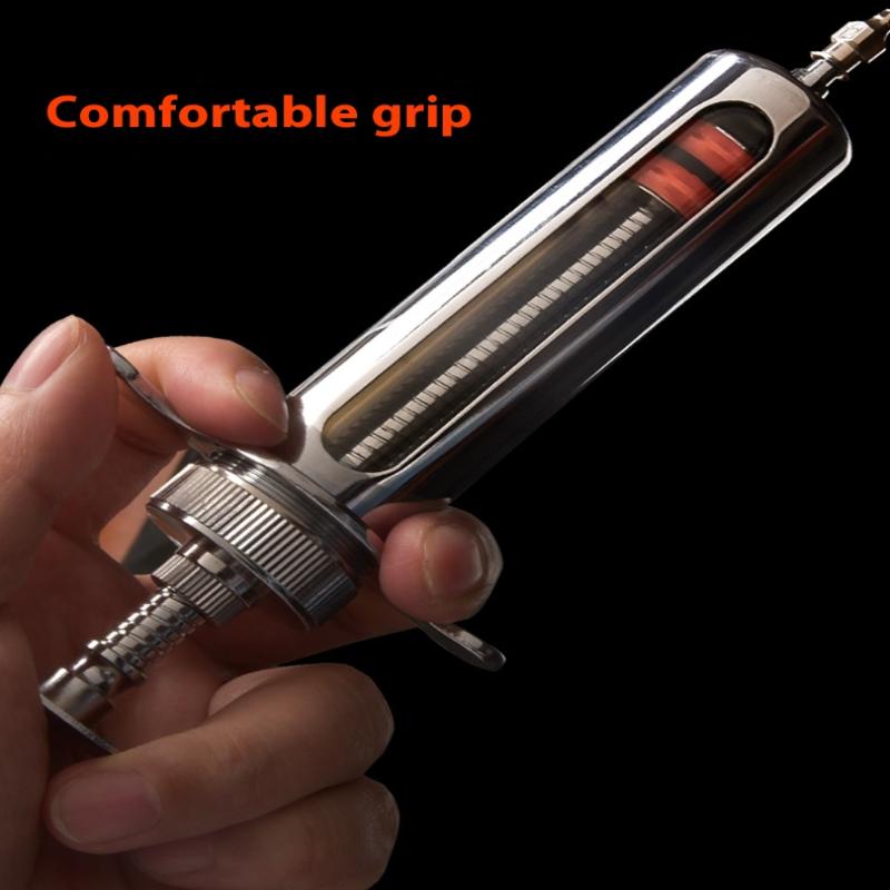 1 Set 20-50 ml Veteriner Alet Şırınga Aşı Enjeksiyonu Ayarlanabilir Doz 304 Paslanmaz Çelik İğne Ucu Dağıtıcı Hayvancılık Kümes Hayvanları