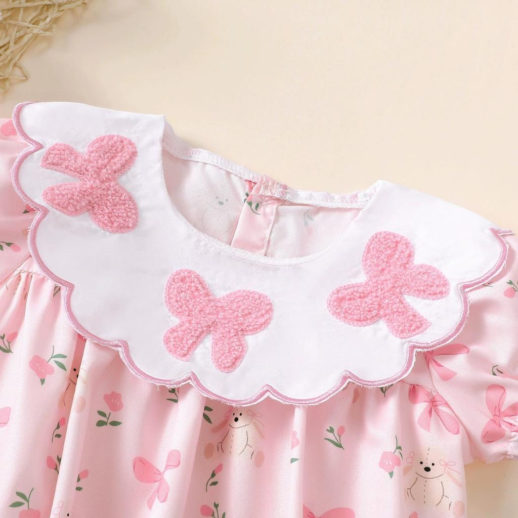 Unisex Infant Fashion Collar Romper For Baby Daily Wear