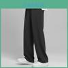 Men Summer Ice Silk Casual Pants With Drawstring Waist For Youth Comfort Fit