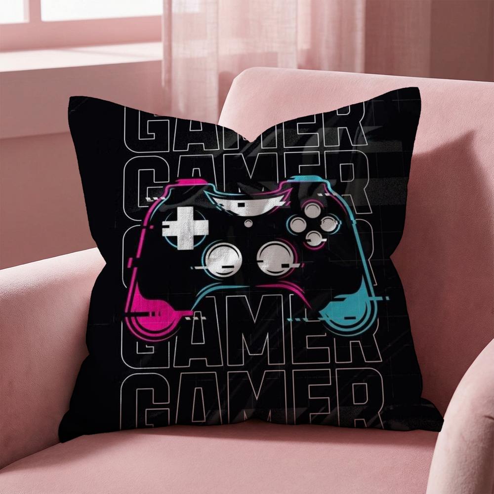 Colorful Graffiti Game Gamepad Cushion Cover Multi-Scene Pillow Cover for Home & Car - Reversible, Soft & Durable for Daily Use