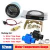 52mm Auto Temp Gauge Dual Unit Digital 40-120℃/100-250℉ Water Temperature Indicator Sensor Adapter 1/8NPT For Gasoline Vehicle