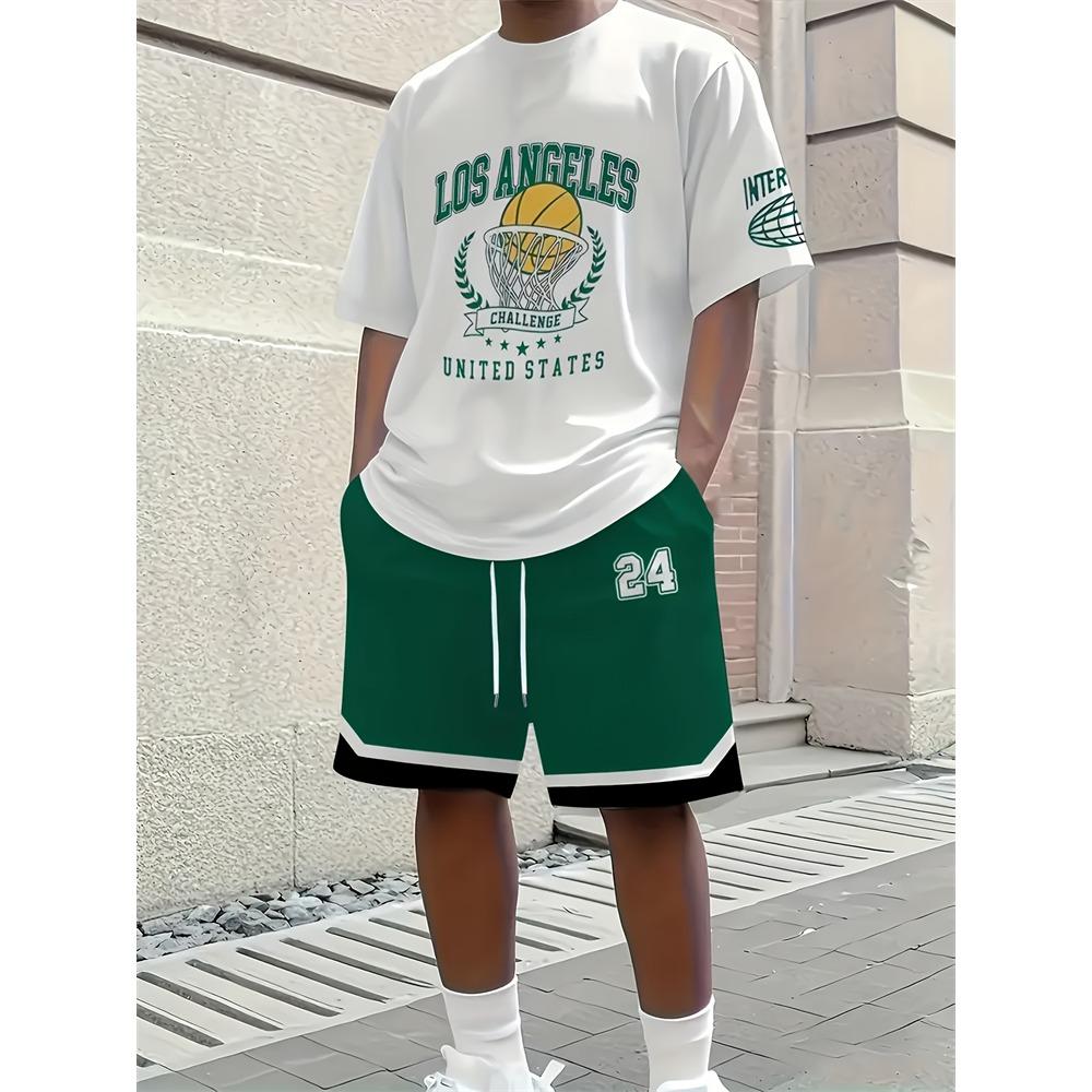 Summer New Peris 3D Printed Men's Casual Set, Urban Street Casual Men's Top And Casual Versatile Short Sleeve And Shorts Sets